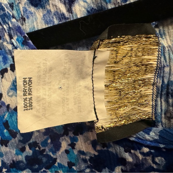 Woman’s Vintage More Jazz Large Short Sleeve Dress. Beautiful Blues - Picture 6 of 8